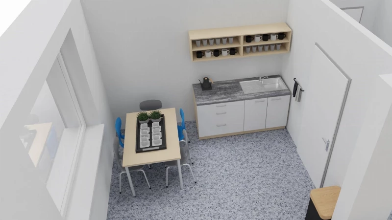 Malá kuchyňa/Sociálna miestnosť pre učiteľov (čajová kuchynka)